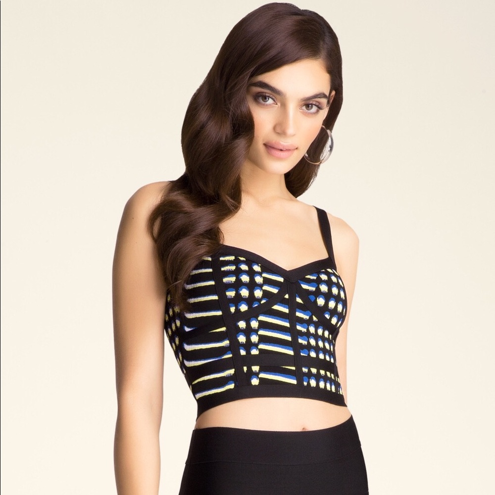 NEW! bebe Colorblock Bandage Bustier size SMALL